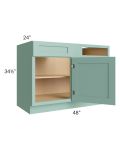 Midtown Mint Green Shaker 48" - 51" Blind Base Corner Cabinet