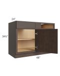 Vienna Kona Brown 48" - 51" Blind Base Corner Cabinet