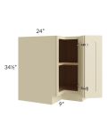 Casselton Ivory 33" Corner Base Cabinet (Trays sold separately for a Lazy Susan application)