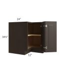Southport Espresso Shaker 36" Corner Base Cabinet 