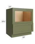 Midtown Hunter Green Shaker 30" Base Microwave Cabinet