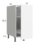 Euro Gloss White 12" Full Height Door Base Cabinet with Pullout Access