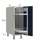 Harbor Navy 12" Full Height Door Base Cabinet with Pullout Access 
