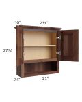 Farmhouse Walnut Shaker 21x26 Bathroom Wall Cabinet 