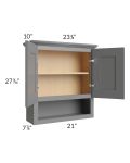 Stratton Dark Grey Shaker 21x26 Bathroom Wall Cabinet 