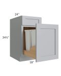 Asheville Grey Shaker 18" Trash Pullout Base Cabinet