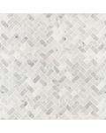 Carrara White 1" x 2" Herringbone Honed Tile