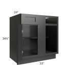 Kingston Steel Grey Shaker 33" Blind Corner Base Cabinet