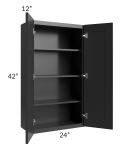 Kingston Steel Grey Shaker 24x42 Wall Cabinet