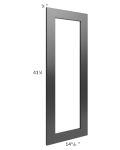 Kingston Steel Grey Shaker 15x42 Glass Door Only