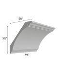 Midtown Painted Grey Shaker Extra Large Cove Crown Molding
