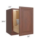 Cambridge Saddle Glaze 18" Full Height Door Base Cabinet with Double Trashcan Pullout