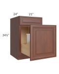 Cambridge Saddle Glaze 21" Base Cabinet with Double Trashcan Pullout