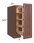 Cambridge Saddle Glaze 9" Full Height Door Base Cabinet with Shelf Pullout