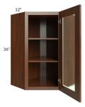 Cambridge Saddle Glaze 24x36 Wall Diagonal Corner Cabinet (Prepped for Glass Doors)