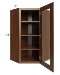 Cambridge Saddle Glaze 24x42 Wall Diagonal Corner Cabinet (Prepped for Glass Doors) 