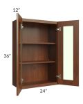 Cambridge Saddle Glaze 24x36 Wall Glass Door Cabinet (Prepped for Glass Doors) 