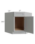Charlotte Grey 36" Diagonal Corner Sink Base Cabinet