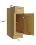 Heritage Amber Shaker 12" Base Cabinet