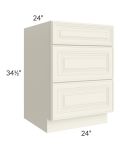 Cambridge Antique White Glaze 24" 3-Drawer Base Cabinet - Low stock through May