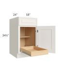 Cambridge Antique White Glaze 18" Base Cabinet with 1 Rollout Tray
