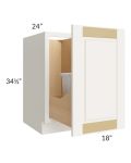 Cambridge Antique White Glaze 18" Full Height Door Base Cabinet with Double Trashcan Pullout