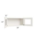 Cambridge Antique White Glaze 33x15 Decorative Wall Cabinet