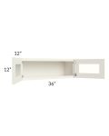 Cambridge Antique White Glaze 36x12 Decorative Wall Cabinet