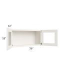 Cambridge Antique White Glaze 36x18 Decorative Wall Cabinet