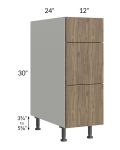 Milan Pecan 12" 3-Drawer Base Cabinet