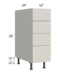 Milan Beige Matte 12" 4-Drawer Base Cabinet