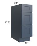 Midtown Blue Shaker 12" Drawer Base Cabinet