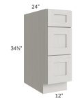 Midtown Light Grey Shaker 12" Drawer Base Cabinet