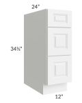 Dakota White 12" Drawer Base Cabinet