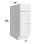 Belfast White 12" Drawer Base Cabinet