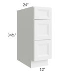 Salem White 12" Drawer Base Cabinet