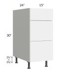 Milan White Gloss 15" 3-Drawer Base Cabinet