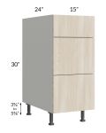Milan Natural 15" 3-Drawer Base Cabinet