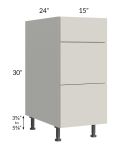 Milan Beige Matte 15" 3-Drawer Base Cabinet