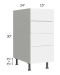 Milan White Gloss 15" 4-Drawer Base Cabinet