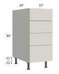 Milan Beige Matte 15" 4-Drawer Base Cabinet
