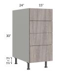Milan Hazel 15" 4-Drawer Base Cabinet