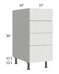 Milan Cream 15" 4-Drawer Base Cabinet