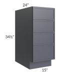 Vienna Indigo 15" 4-Drawer Base Cabinet