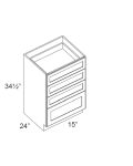 15" 4-Drawer Base Cabinet