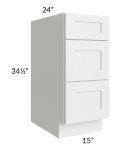 Vail White Shaker 15" Drawer Base Cabinet