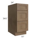 Midtown Mocha Shaker 15" Drawer Base Cabinet
