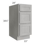 Gramercy Grey Mist 15" Drawer Base Cabinet