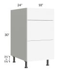 Milan White Matte 18" 3-Drawer Base Cabinet