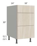 Milan Natural 18" 3-Drawer Base Cabinet